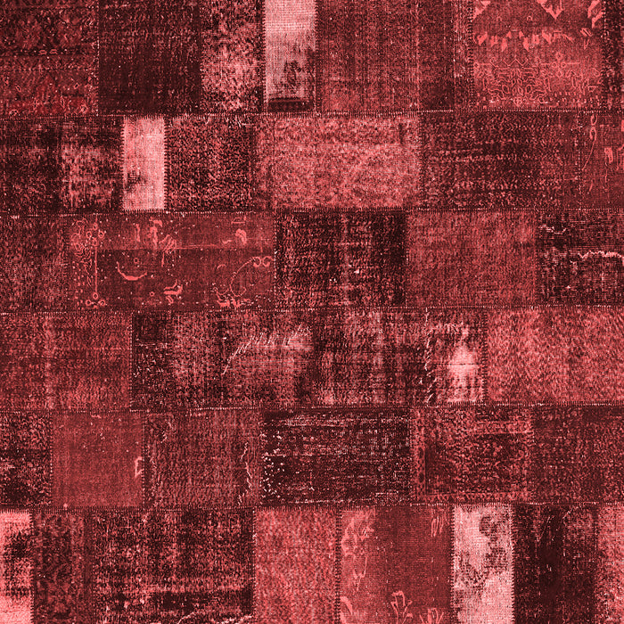 Machine Washable Patchwork Red Transitional Rug, wshcon2683red