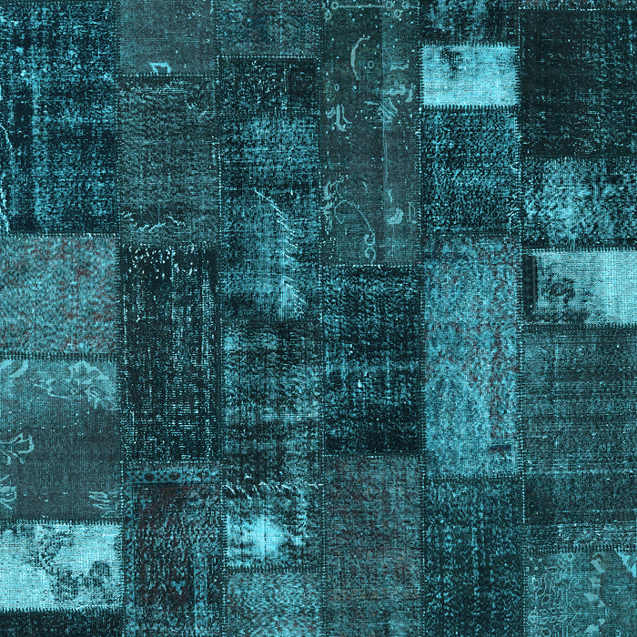 Patchwork Light Blue Transitional Rug, con2683lblu
