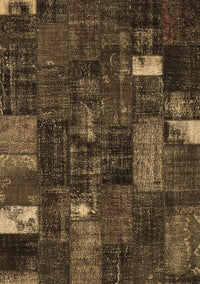 Patchwork Brown Transitional Rug, con2683brn