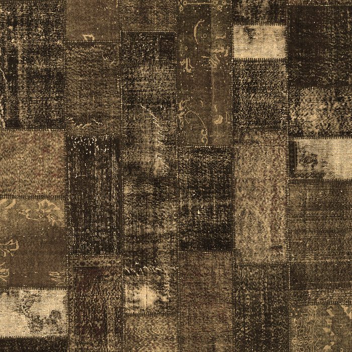 Patchwork Brown Transitional Rug, con2683brn