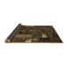 Sideview of Patchwork Brown Transitional Rug, con2683brn