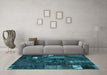 Machine Washable Patchwork Light Blue Transitional Rug in a Living Room, wshcon2683lblu