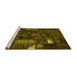 Sideview of Machine Washable Patchwork Yellow Transitional Rug, wshcon2683yw