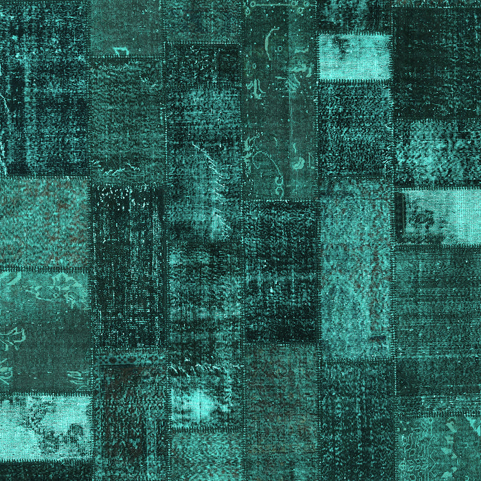 Patchwork Turquoise Transitional Rug, con2683turq