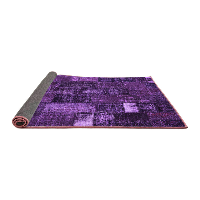Sideview of Patchwork Purple Transitional Rug, con2683pur