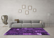 Machine Washable Patchwork Purple Transitional Area Rugs in a Living Room, wshcon2683pur