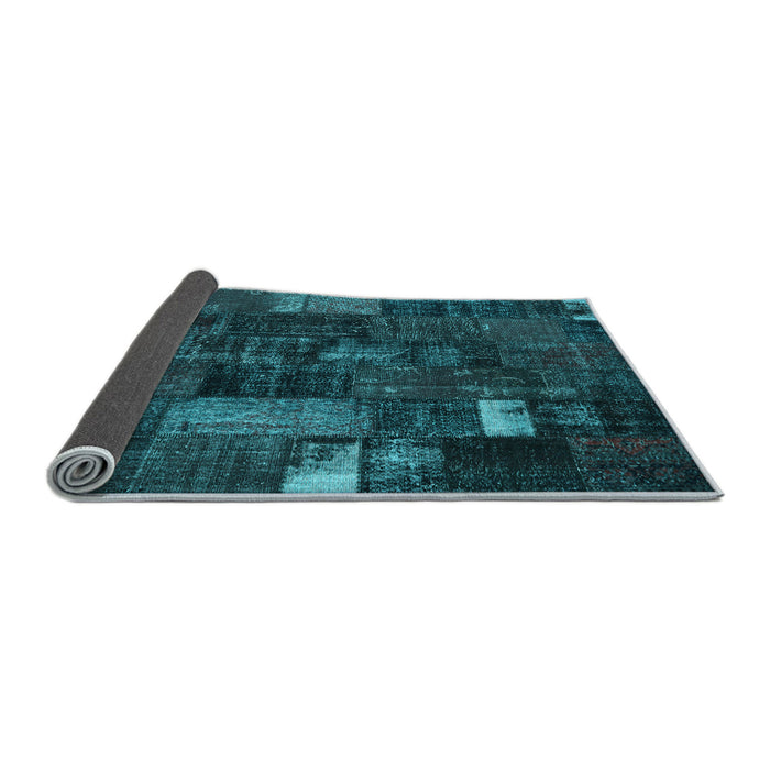Sideview of Patchwork Light Blue Transitional Rug, con2683lblu