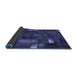 Sideview of Patchwork Blue Transitional Rug, con2683blu