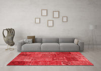 Machine Washable Patchwork Red Transitional Rug, wshcon2684red