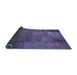 Sideview of Patchwork Blue Transitional Rug, con2684blu