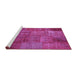 Sideview of Machine Washable Patchwork Purple Transitional Area Rugs, wshcon2684pur