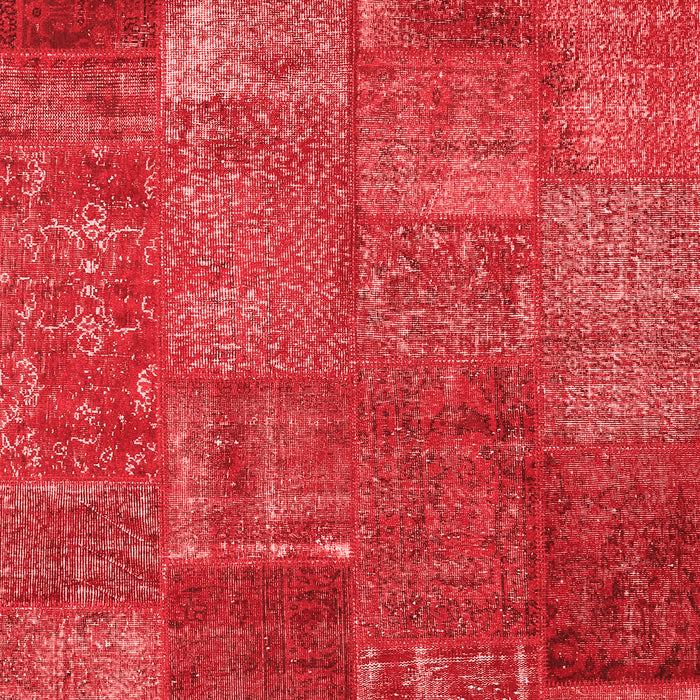 Machine Washable Patchwork Red Transitional Rug, wshcon2684red