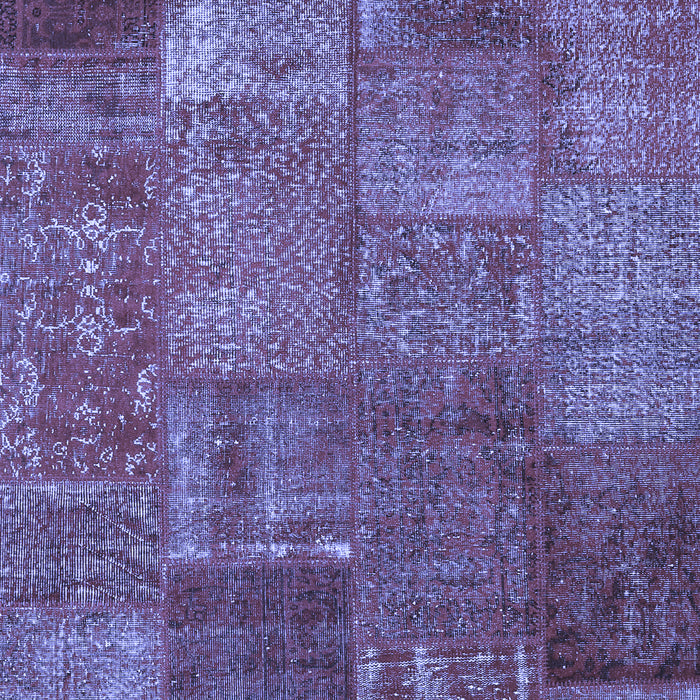 Machine Washable Patchwork Blue Transitional Rug, wshcon2684blu