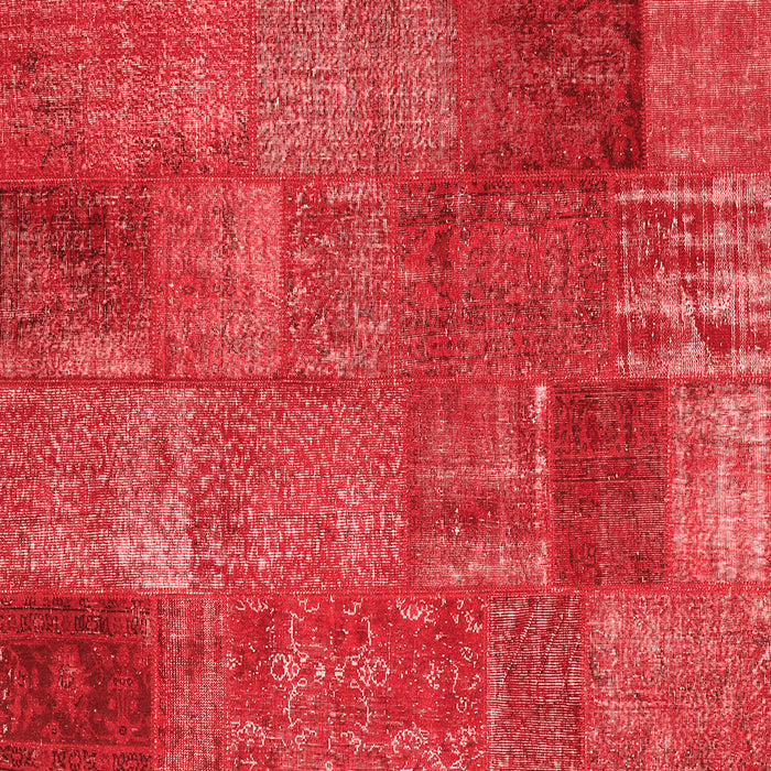 Machine Washable Patchwork Red Transitional Rug, wshcon2684red