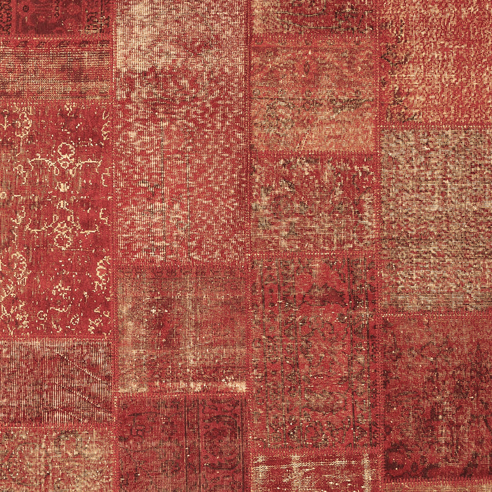 Machine Washable Patchwork Brown Transitional Rug, wshcon2684brn