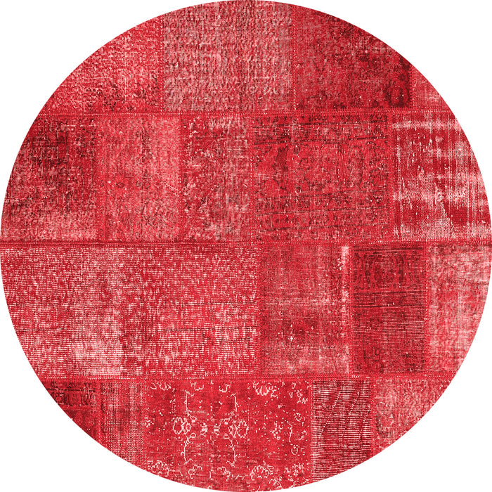 Machine Washable Patchwork Red Transitional Rug, wshcon2684red