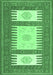 Machine Washable Southwestern Emerald Green Country Area Rugs, wshcon2685emgrn