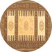 Round Southwestern Brown Country Rug, con2685brn