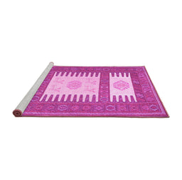Sideview of Machine Washable Southwestern Pink Country Rug, wshcon2685pnk