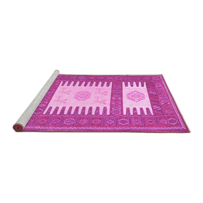Sideview of Machine Washable Southwestern Pink Country Rug, wshcon2685pnk