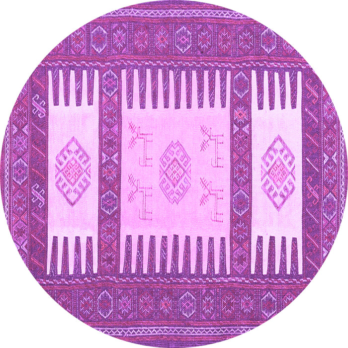 Round Southwestern Purple Country Rug, con2685pur