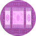 Round Southwestern Purple Country Rug, con2685pur