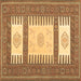 Square Machine Washable Southwestern Brown Country Rug, wshcon2685brn