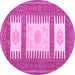 Round Southwestern Pink Country Rug, con2685pnk