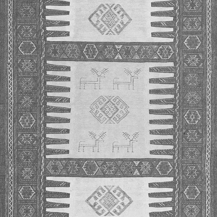 Serging Thickness of Machine Washable Southwestern Gray Country Rug, wshcon2685gry