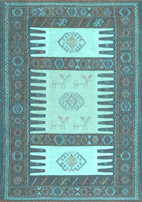 Southwestern Light Blue Country Rug, con2685lblu