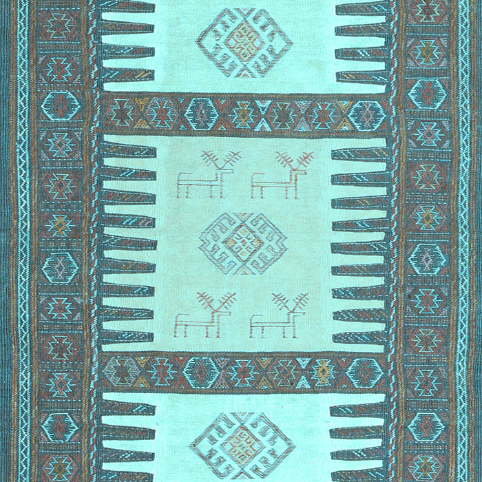 Southwestern Light Blue Country Rug, con2685lblu