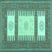 Square Southwestern Turquoise Country Rug, con2685turq