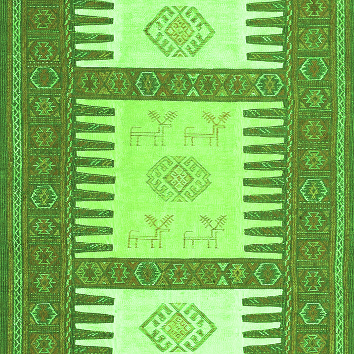 Serging Thickness of Machine Washable Southwestern Green Country Area Rugs, wshcon2685grn