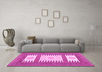 Machine Washable Southwestern Pink Country Rug, wshcon2685pnk