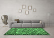 Machine Washable Oriental Emerald Green Traditional Area Rugs in a Living Room,, wshcon2686emgrn