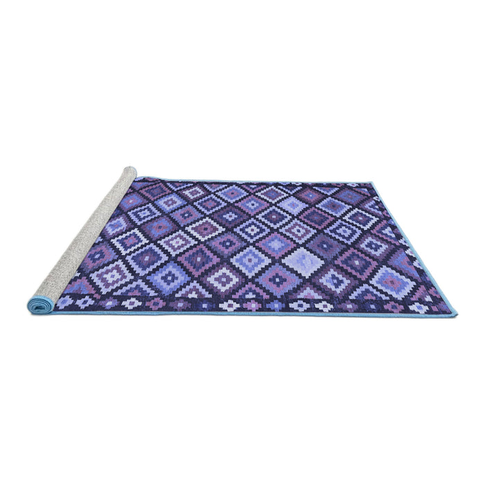 Sideview of Machine Washable Oriental Blue Traditional Rug, wshcon2686blu