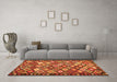 Machine Washable Oriental Orange Traditional Area Rugs in a Living Room, wshcon2686org