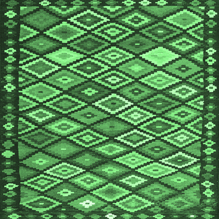 Square Oriental Emerald Green Traditional Rug, con2686emgrn