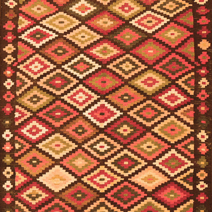 Serging Thickness of Machine Washable Oriental Orange Traditional Area Rugs, wshcon2686org