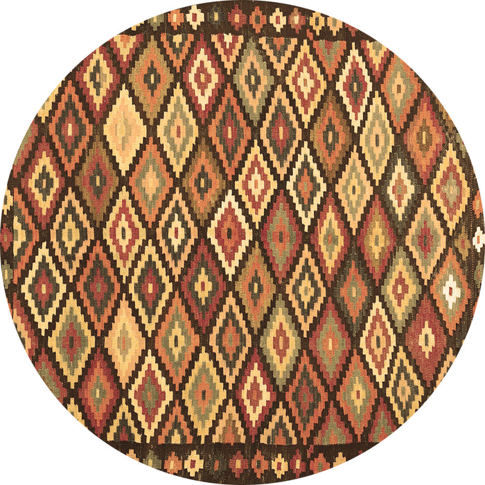 Round Oriental Brown Traditional Rug, con2686brn