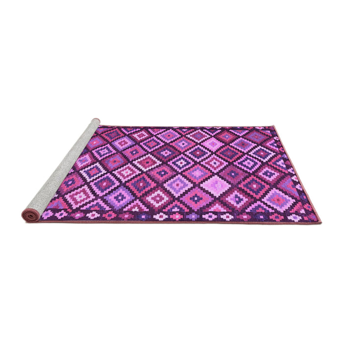 Sideview of Machine Washable Oriental Purple Traditional Area Rugs, wshcon2686pur