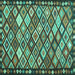 Square Machine Washable Oriental Turquoise Traditional Area Rugs, wshcon2686turq