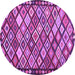 Round Oriental Purple Traditional Rug, con2686pur