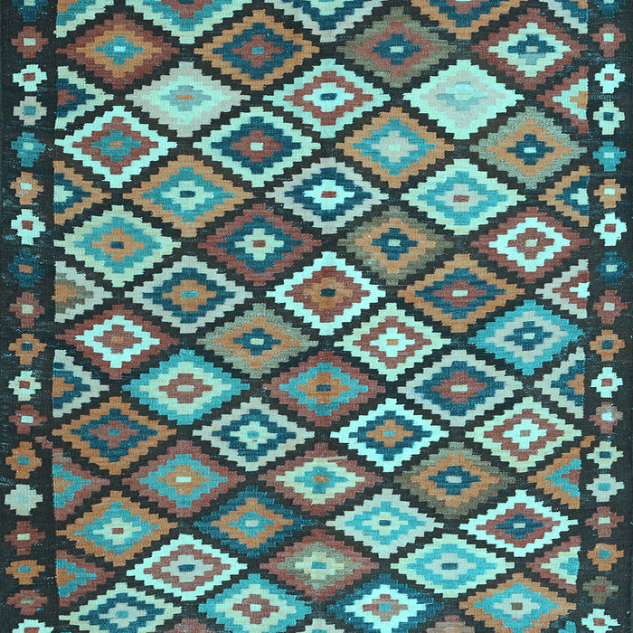 Machine Washable Oriental Light Blue Traditional Rug, wshcon2686lblu