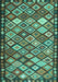 Machine Washable Oriental Turquoise Traditional Area Rugs, wshcon2686turq