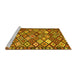 Sideview of Machine Washable Oriental Yellow Traditional Rug, wshcon2686yw