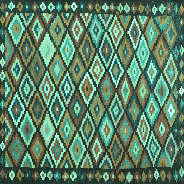Square Oriental Turquoise Traditional Rug, con2686turq