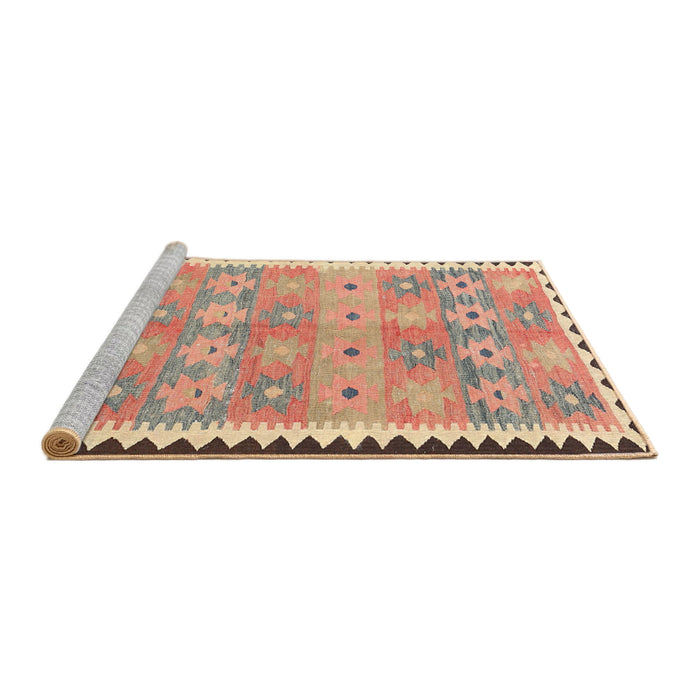 Serging Thickness of Machine Washable Contemporary Chestnut Red Rug, wshcon2687