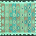 Square Southwestern Turquoise Country Rug, con2687turq