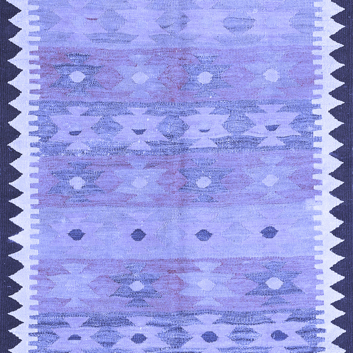 Machine Washable Southwestern Blue Country Rug, wshcon2687blu
